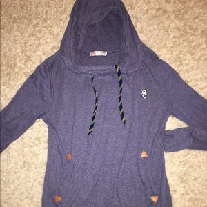 grayish blue hoodie